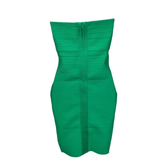 Herve Leger Womens Strapless Green Bandage Dress Size Small Retail $690 - Picture 4 of 9